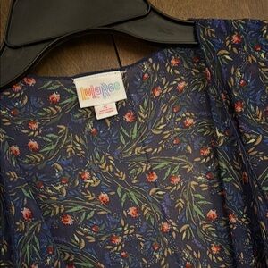 LuLaRoe Women's Floral Top - Blue and Red
